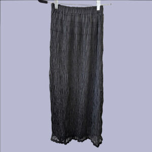 Skirt Black Maxi Elastic Waist Crinkle Fabric Grunge Bohemian XS NWT